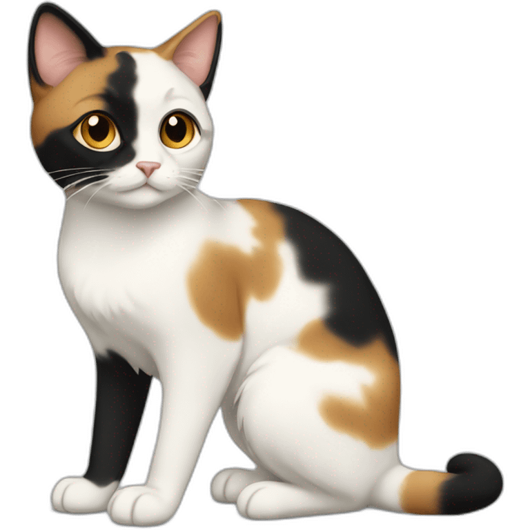 calico cream cat with black calico cat emoji