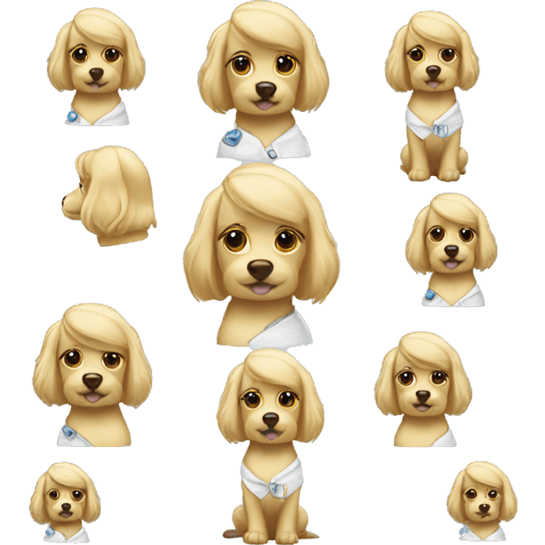 Blonde girl dog groomer emoji