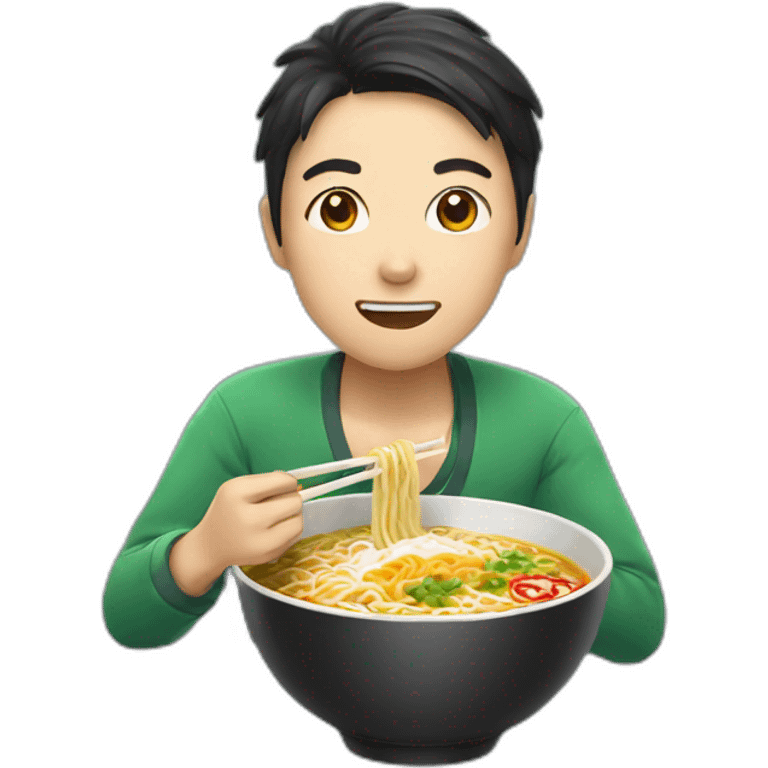 Asian eating ramen emoji