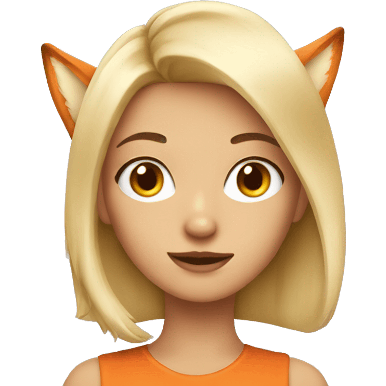 Blonde girl with fox ears emoji