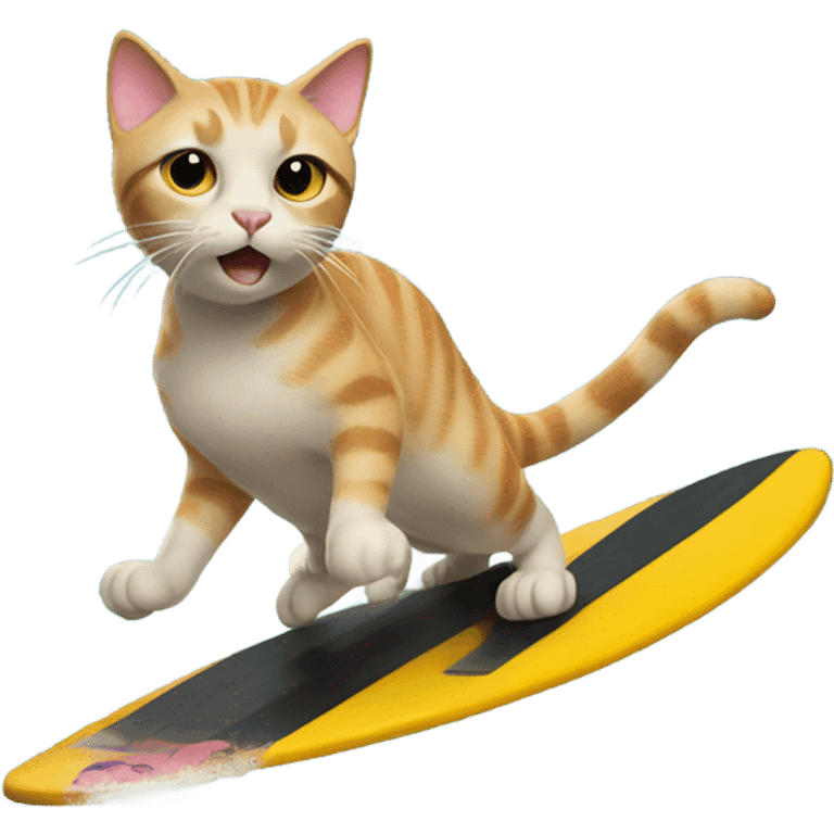 Cat surfing emoji