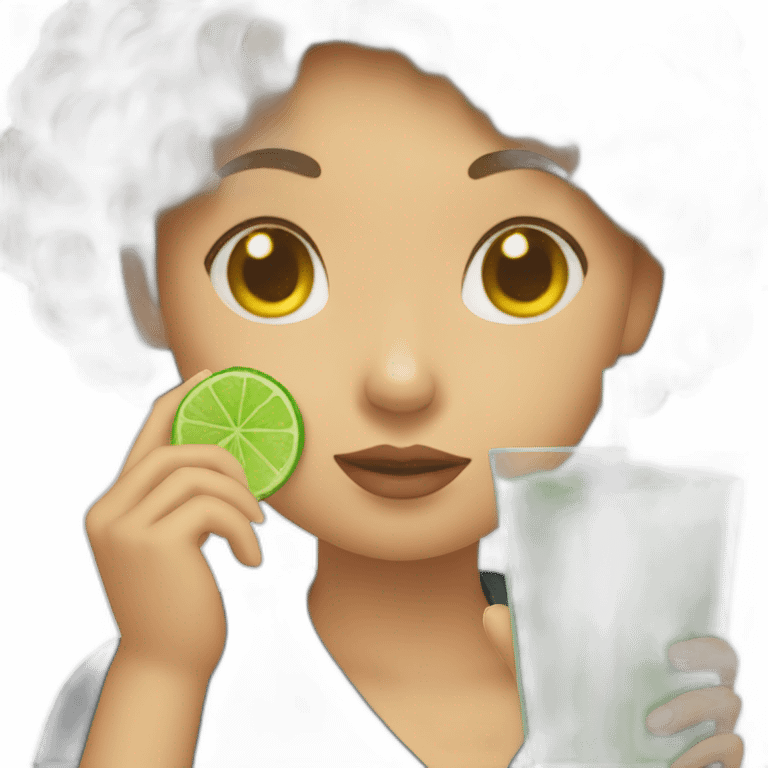 my girlfriend drinking green juice emoji