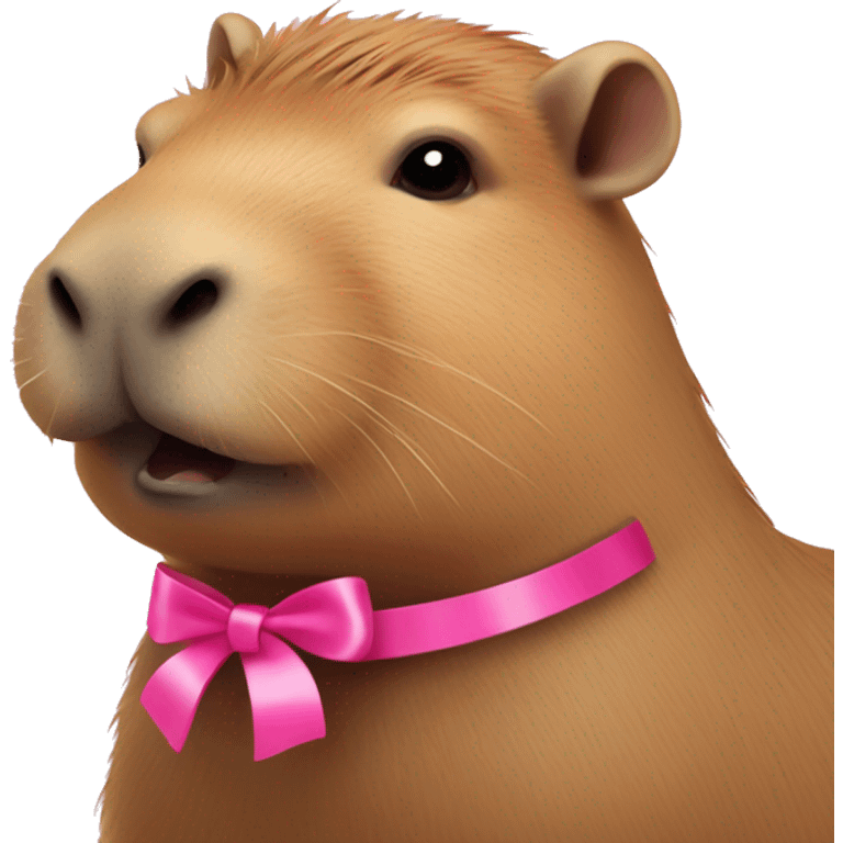 capybara with pink ribbon on his neck emoji