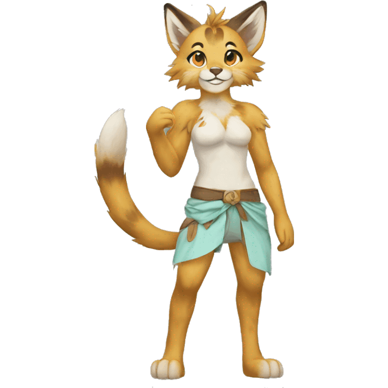 Anthro Fur-Sona Lynx-Fakémon Full Body emoji