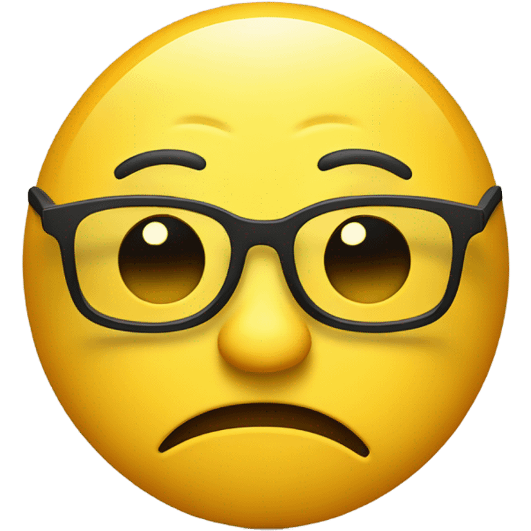 a yellow emoji with big glasses the emoji very negative  emoji