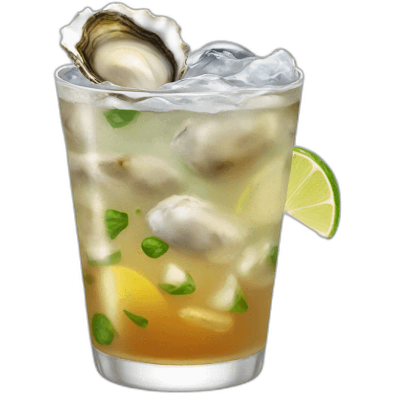 Oyster drinking moscow mule emoji