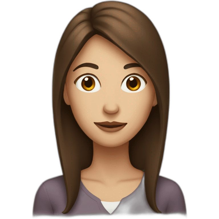 A woman with big nose and brown hair emoji