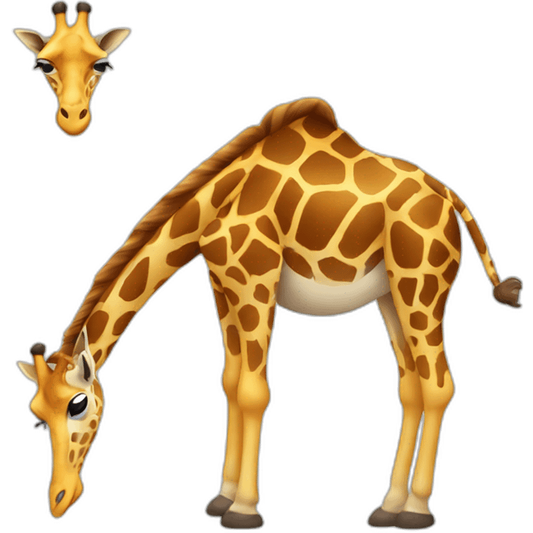 giraffe doing a poop emoji