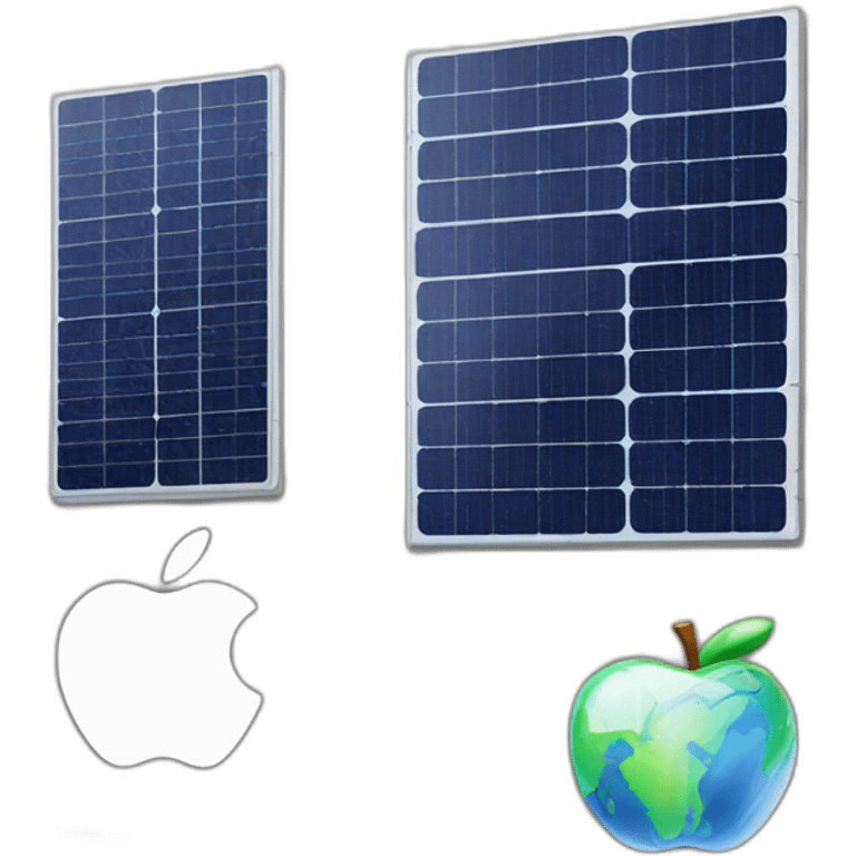 apple logo with solar panels emoji