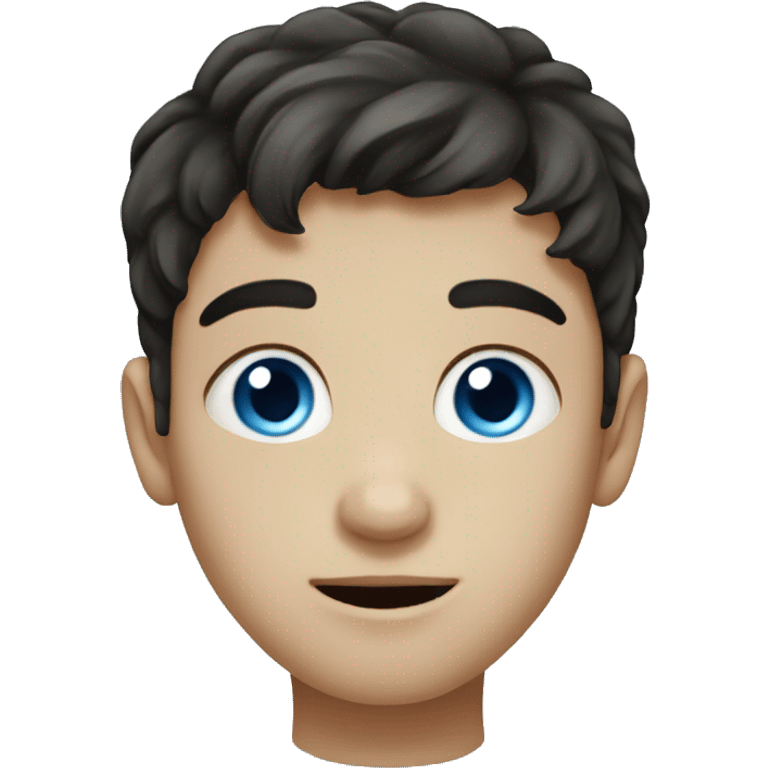 a boy with blue eyes, dark hair and a hooked nose emoji