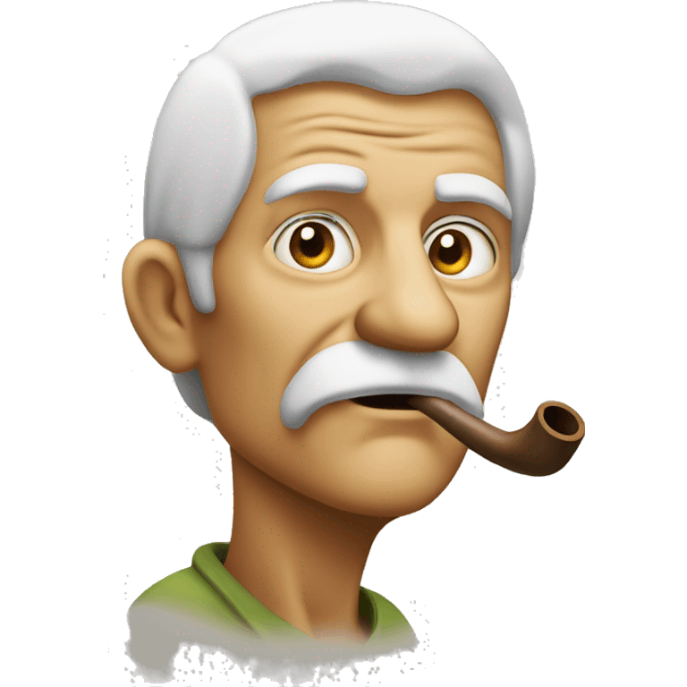 Old man thinking with pipe in mouth emoji