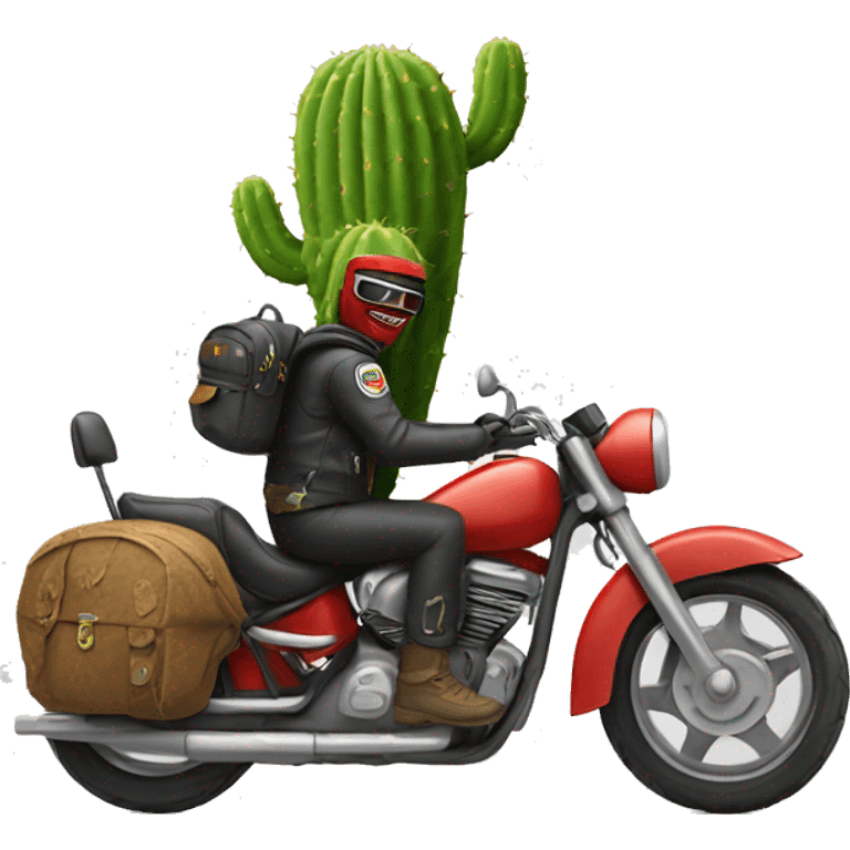 Cactus riding a motorcycle  emoji