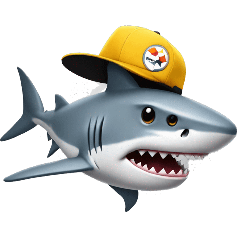 Shark with Steelers hat emoji