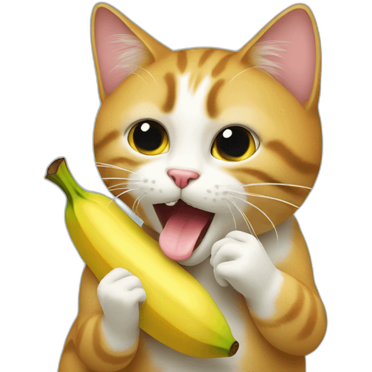 cat eating a banana emoji