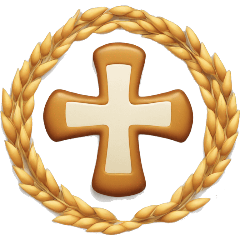 a plate of cooked wheat with a cross in the middle emoji