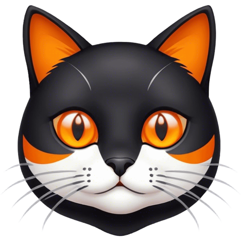 Orange/white and a black cat emoji