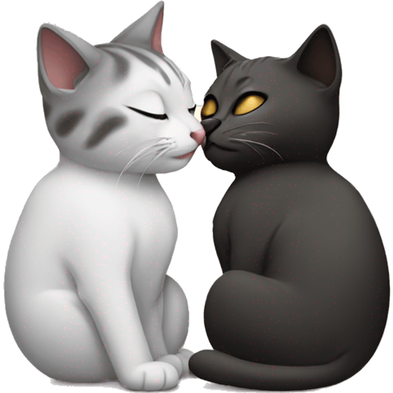 Cats making out emoji