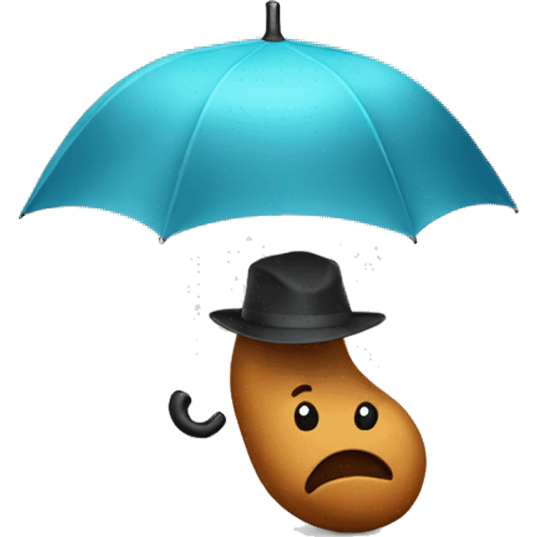 poop with a hat and umbrella  emoji