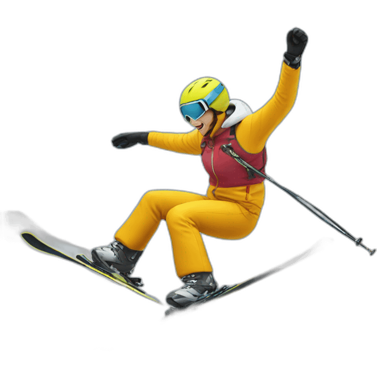 skier falling emoji