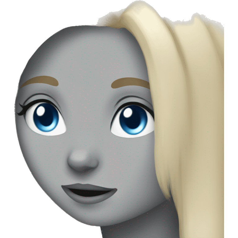 blue eyes grey kitten and blonde girl friends emoji