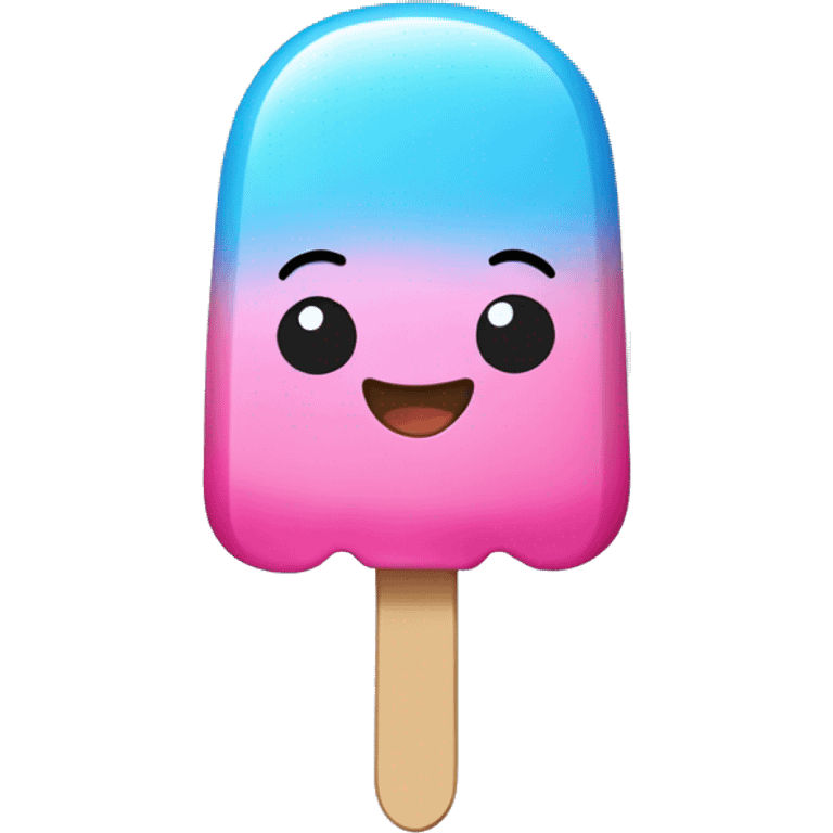 Happy cartoon cute popsicle pink blue emoji