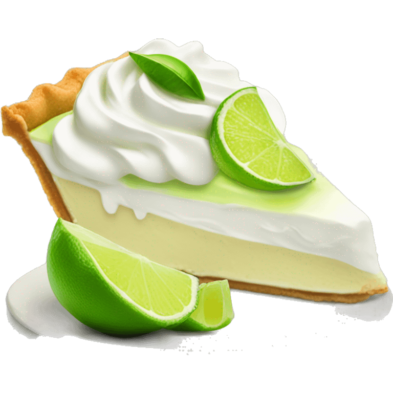 key lime pie slice with whipped cream and a lime on top emoji