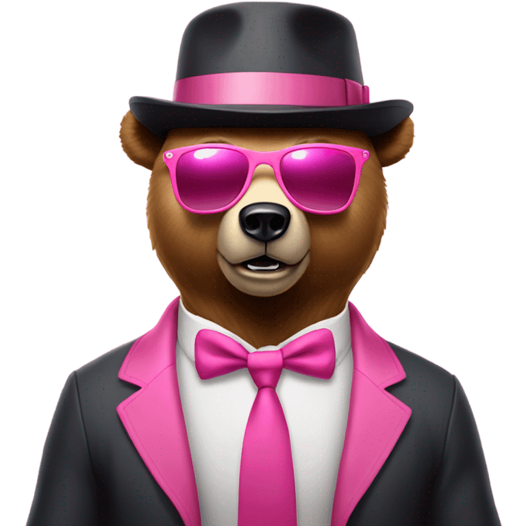 Bear with pink accessories  emoji