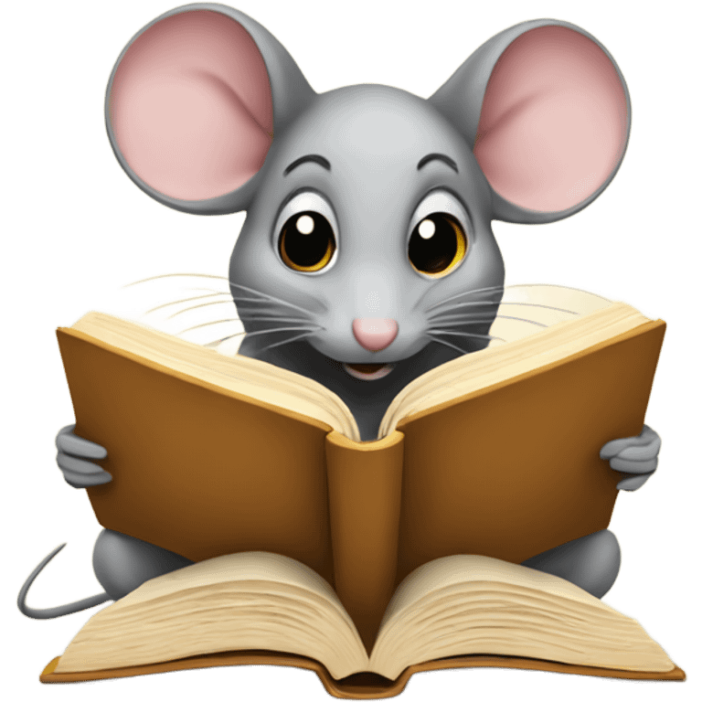 Mouse reading a book emoji