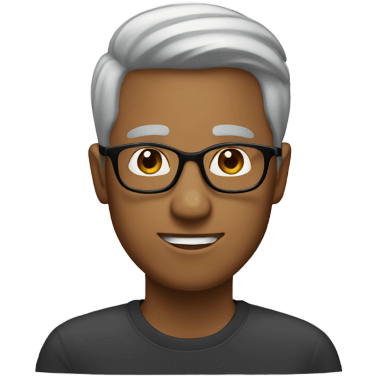 light brown man with fade older glasses emoji