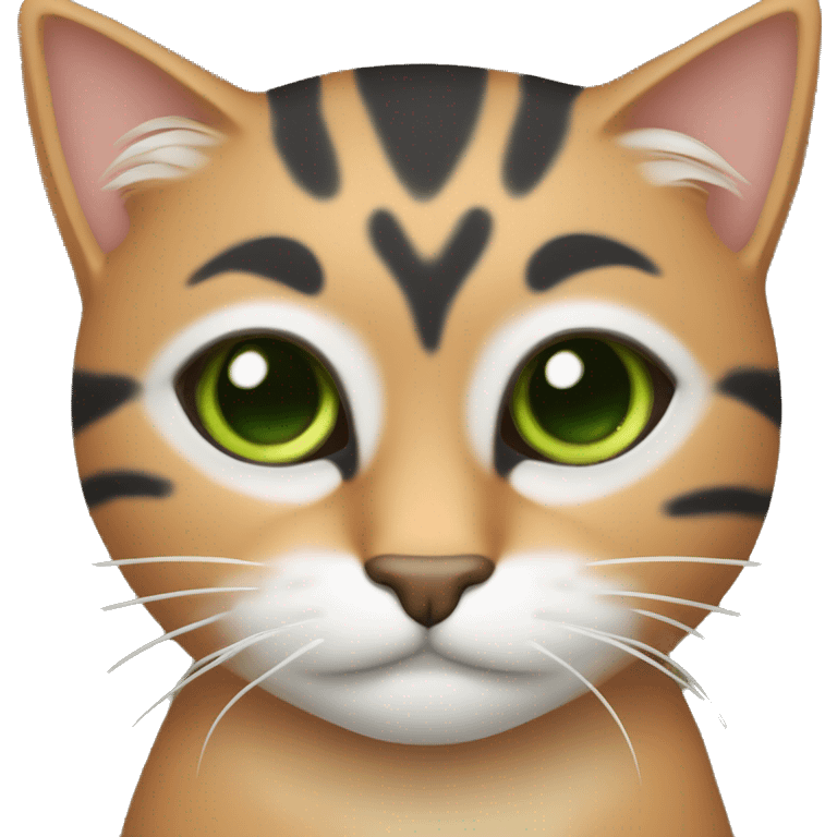 Gato naranja con ojos verdes emoji