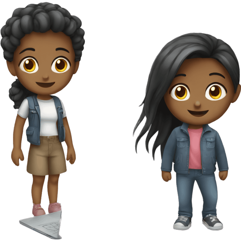 Girl and boy laptop emoji