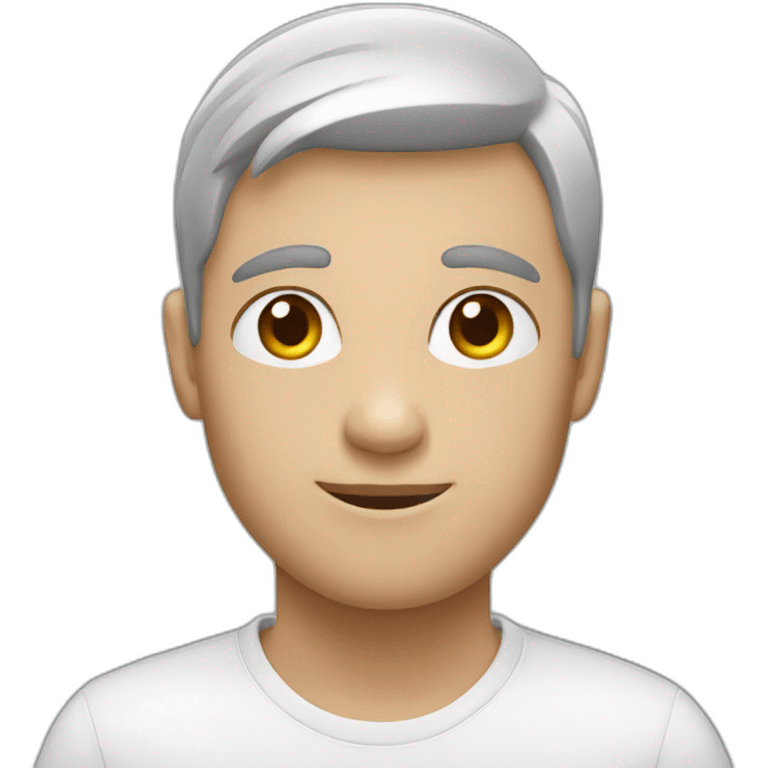 A grey and white gay emoji