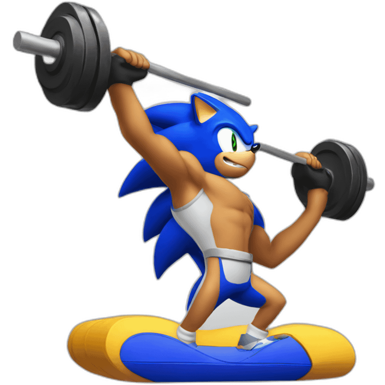 Sonic lifting weight emoji