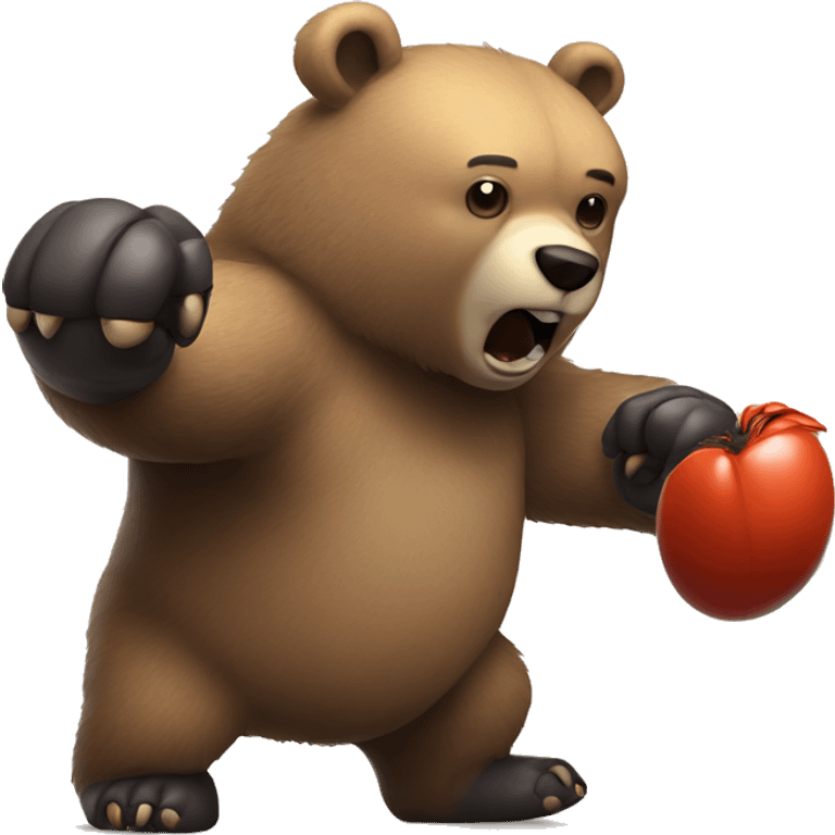 Bear fighting with beetle  emoji