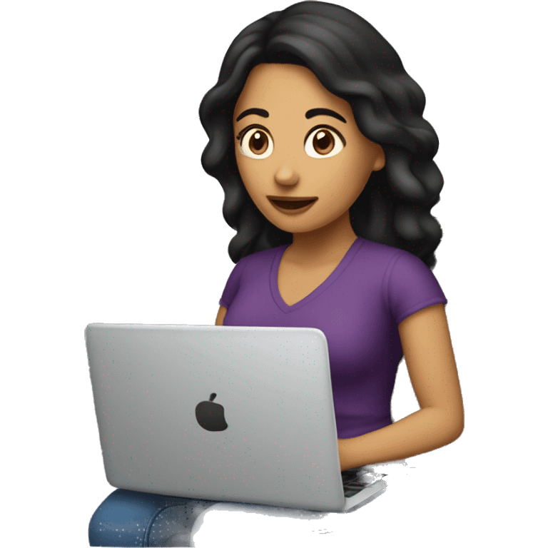 mujer latina con laptop emoji