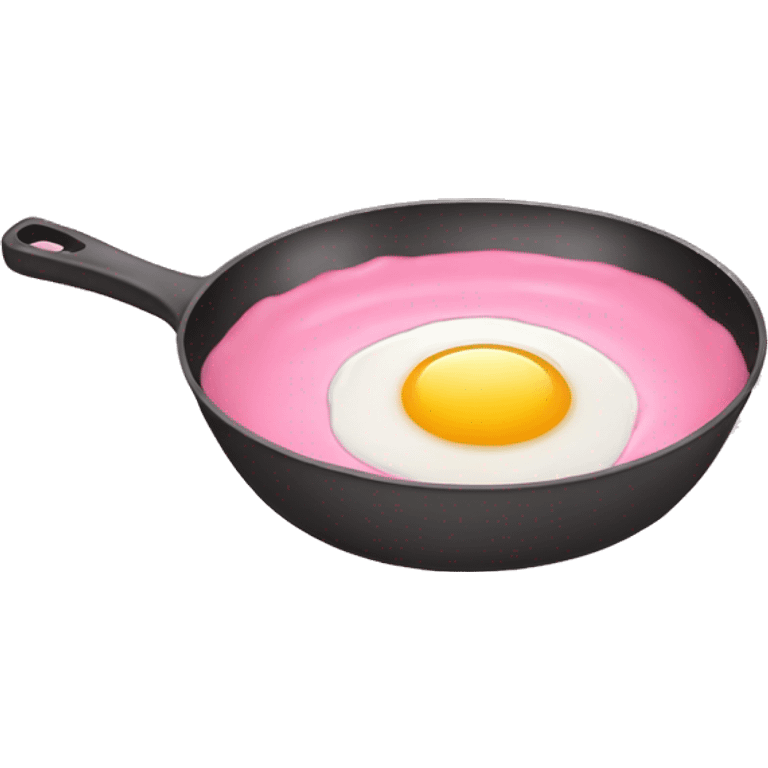 Pink frying pan with egg emoji