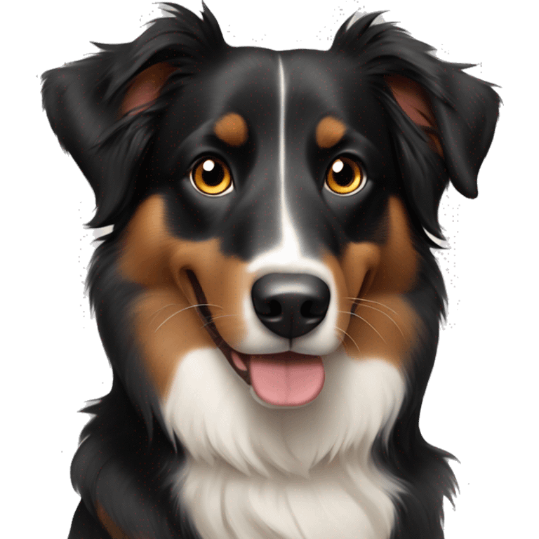 Black and tan Australian shepherd dog mostly black emoji