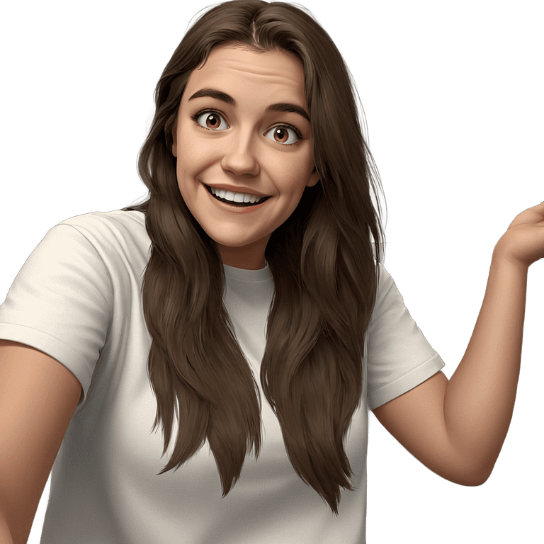 smiling girl in white shirt emoji