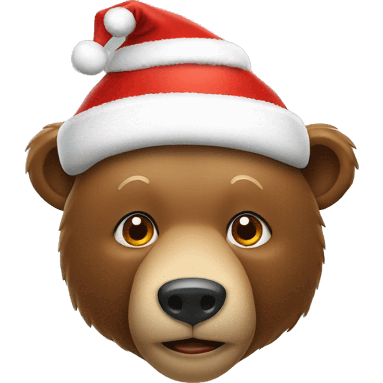 A bear with Christmas hat emoji