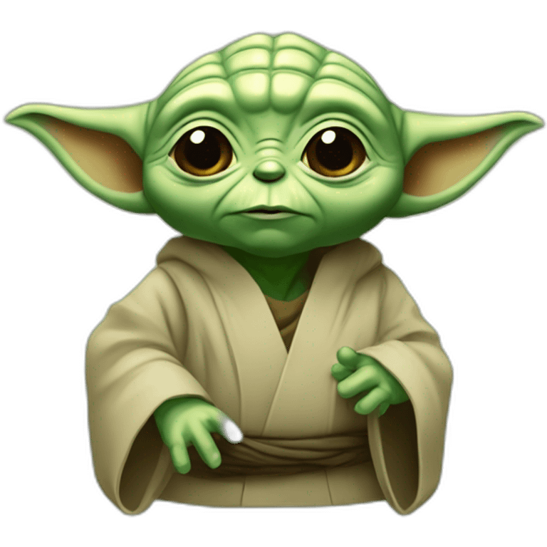 Yoda qui tien un gos emoji