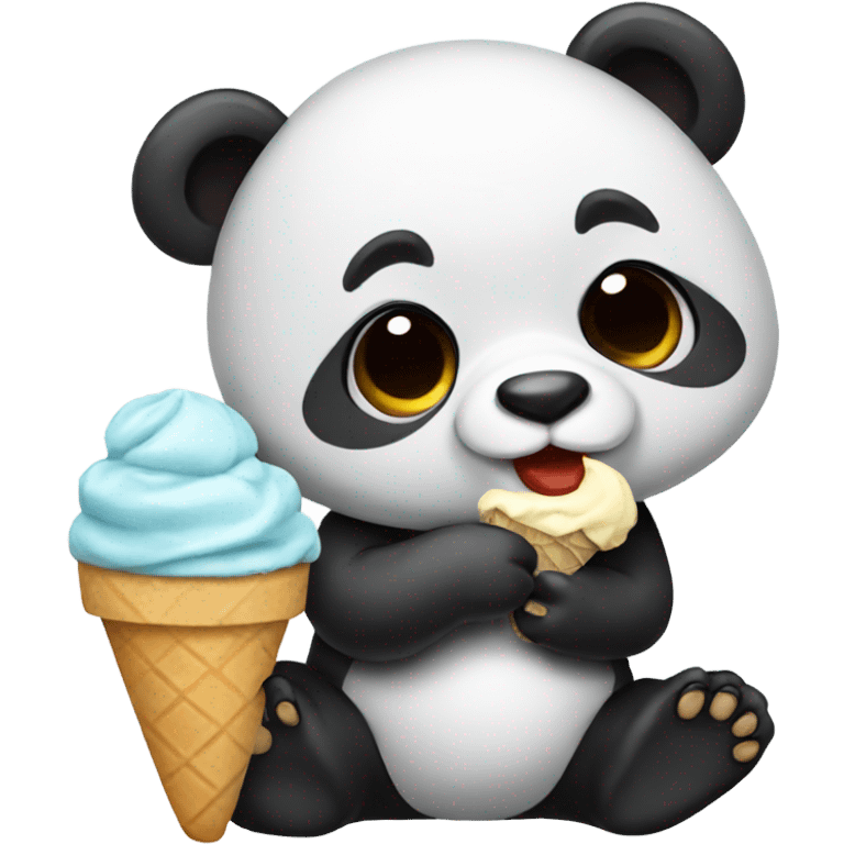 Panda eating ice cream emoji