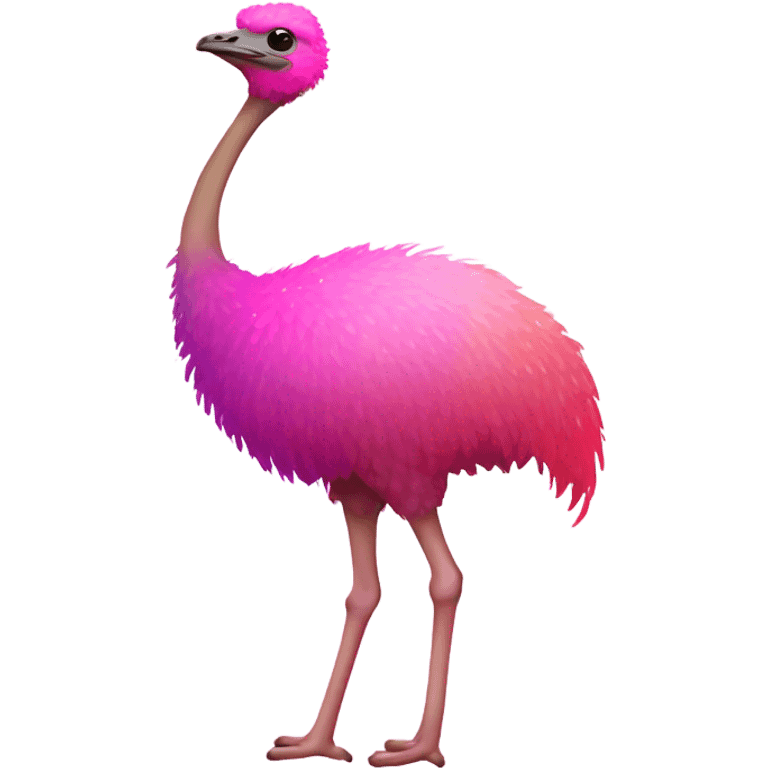 Pink ombre full body ostrich with glitter emoji