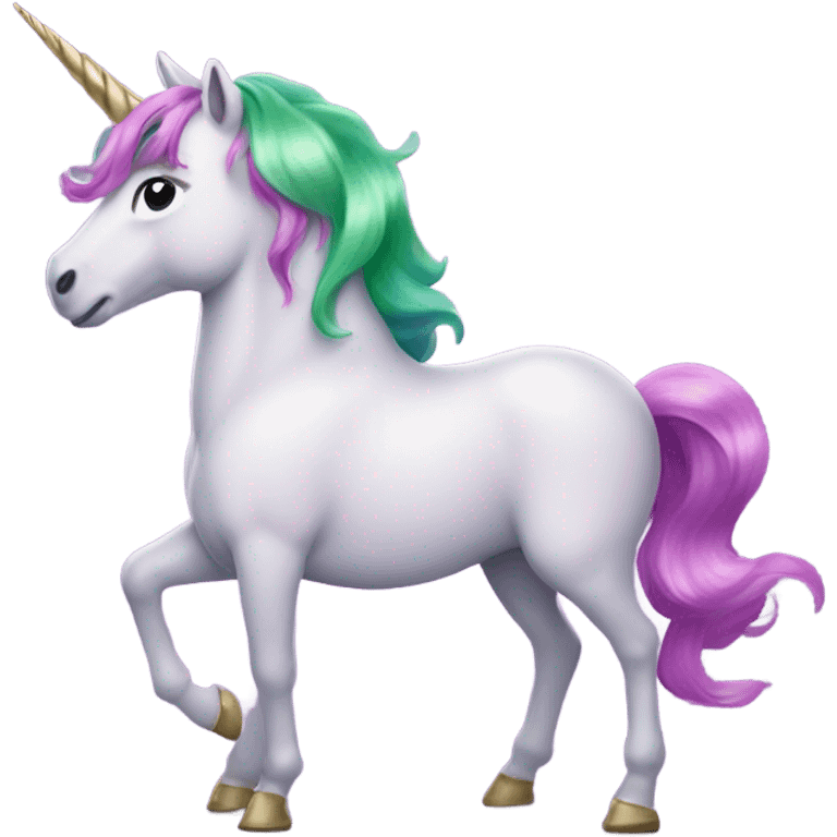 Purple pink and green unicorn emoji