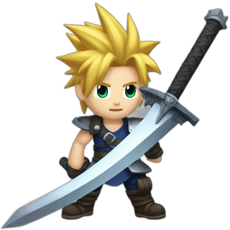 cloud strife with massive sword emoji