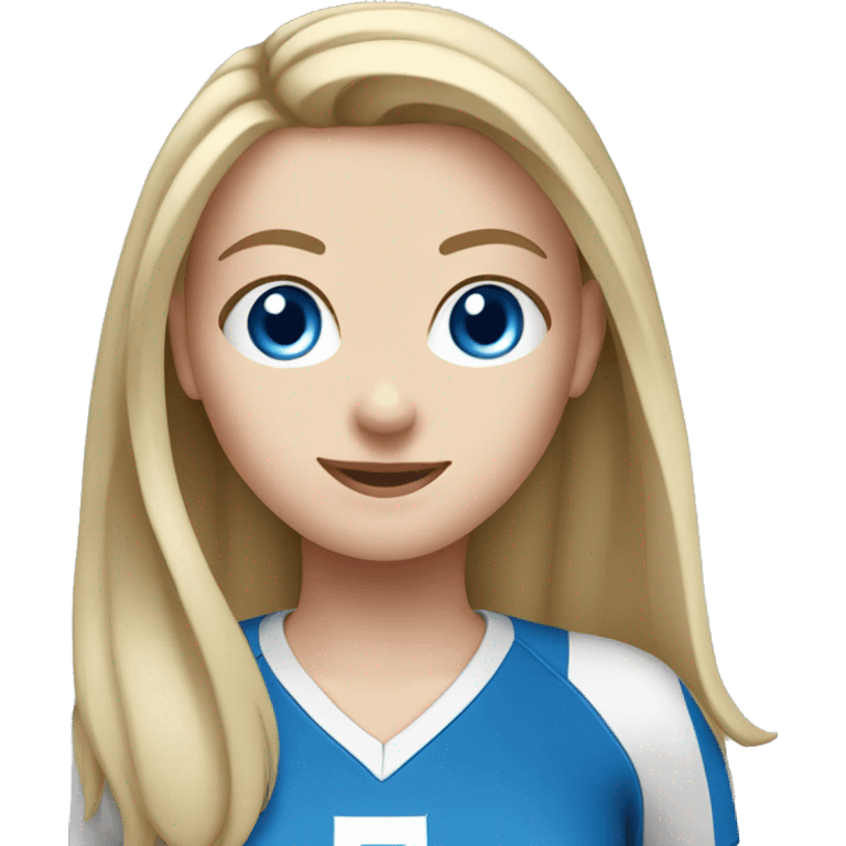 White  girl blue eyes playing volleyball emoji