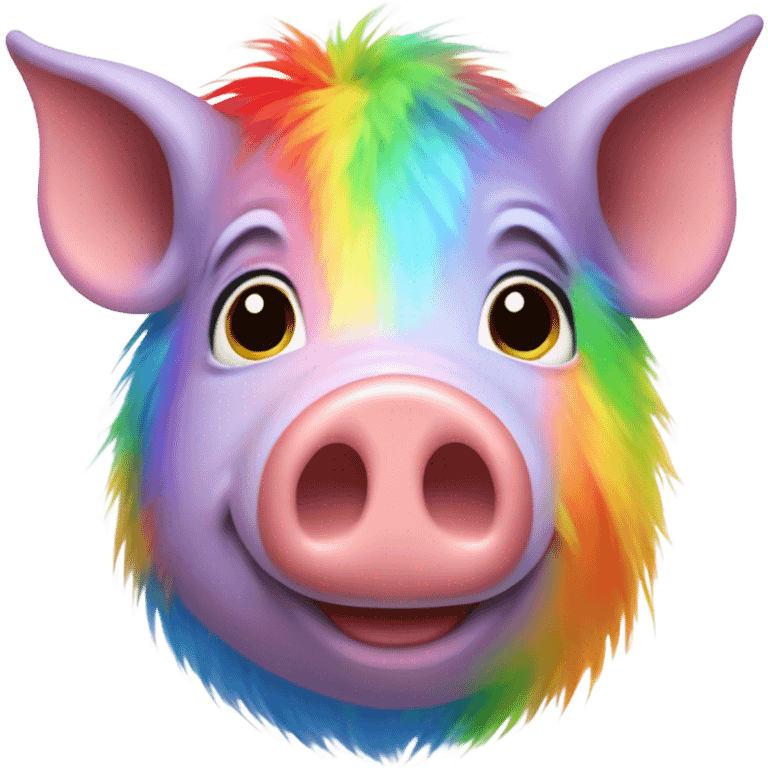 Rainbow pig emoji