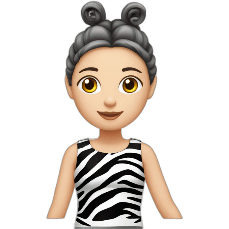 Meisje met krullen en een zebra jurk emoji