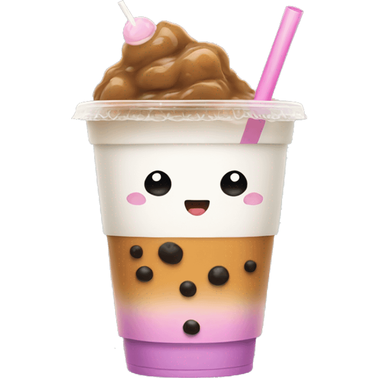 Emoji with bubble tea emoji