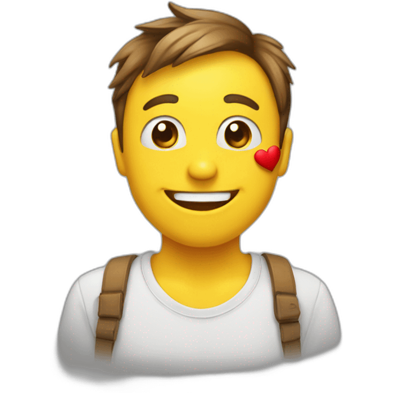 Smiley qui rigole avec cœur emoji