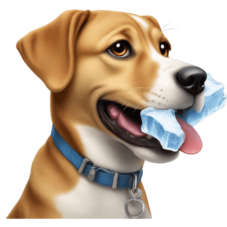 Dog eating ice emoji